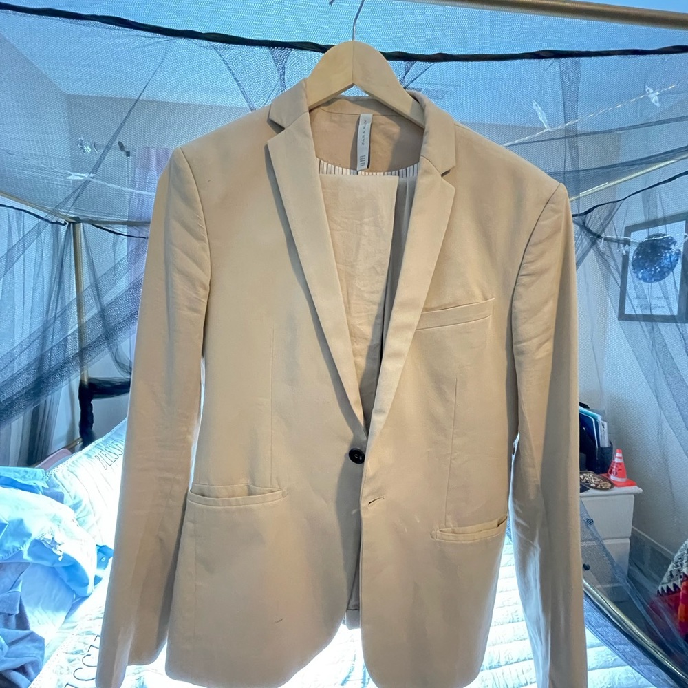 Zara Beige blazer suit for Men